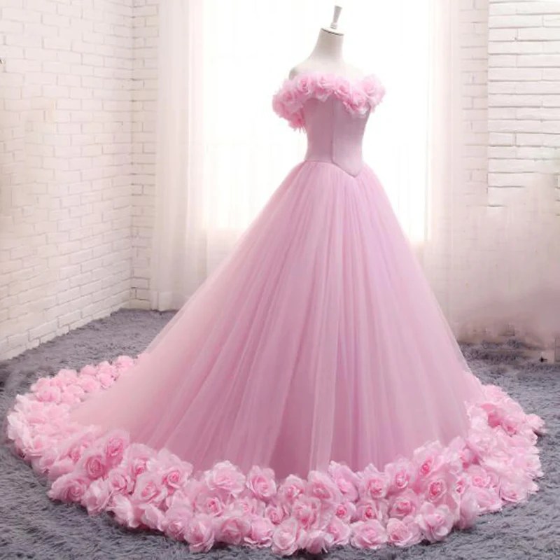 Wedding dress pink colour