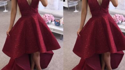 Guest wedding dress over elegant burgundy short sleeves half gemgrace