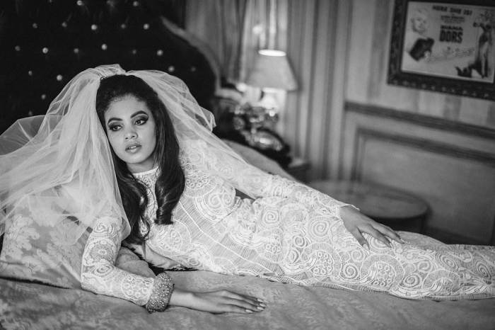 Priscilla presley wedding dress