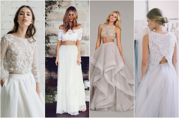 Two piece wedding dresses