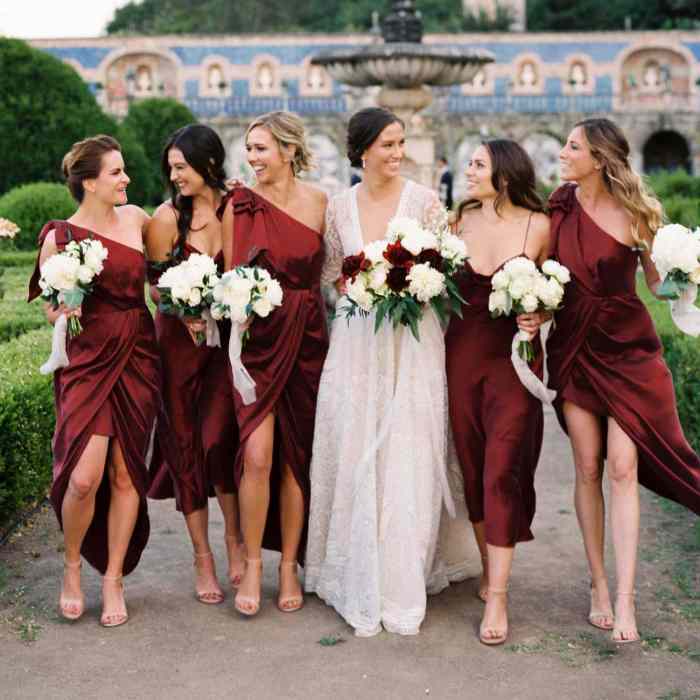 Burgundy dress for wedding