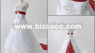 Red and white wedding dresses