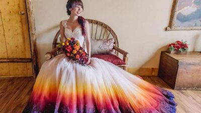 Wedding dress with color